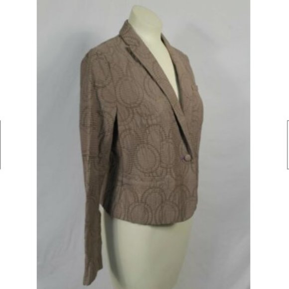 Simply Vera Light Brown Textured Blazer One Button - Picture 2 of 4